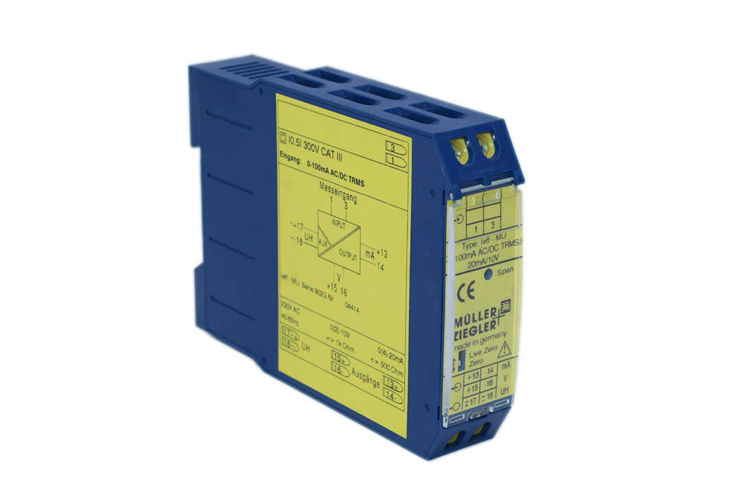 MULLER ZIEGLER leff-MU MEASURING TRANSDUCER 0-100 MaA/DC 20mA/10V