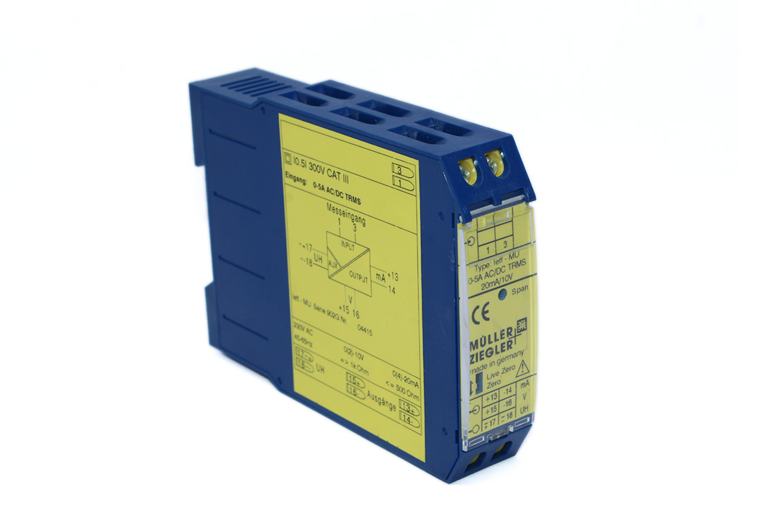 MULLER ZIEGLER leff-MU MEASURING TRANSDUCER 0-5A AC/DC 20mA/10V