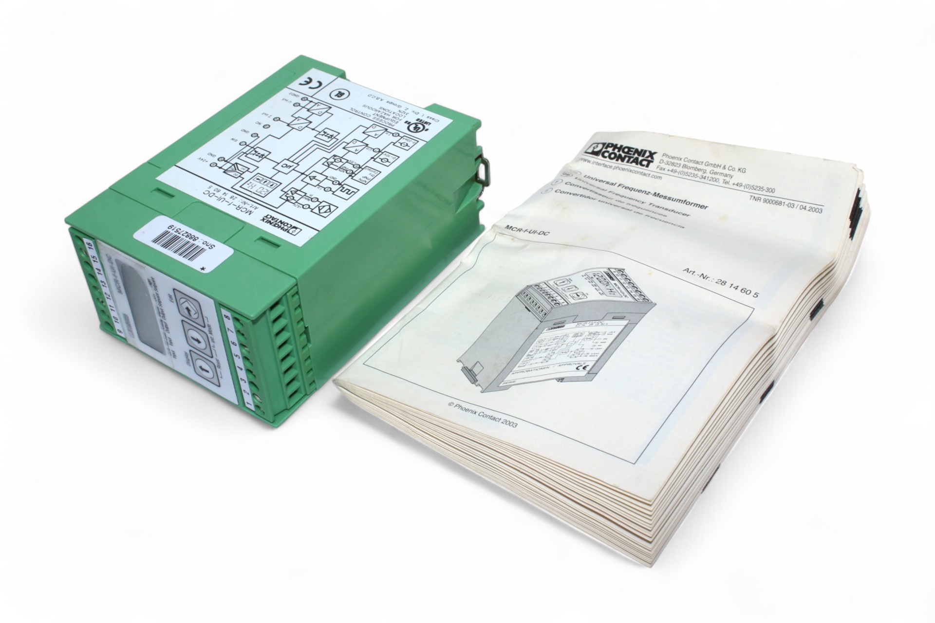 PHOENIX CONTACT MCR-F-UI-DC FREQUENCY MEASURING TRANSDUCER 2814605