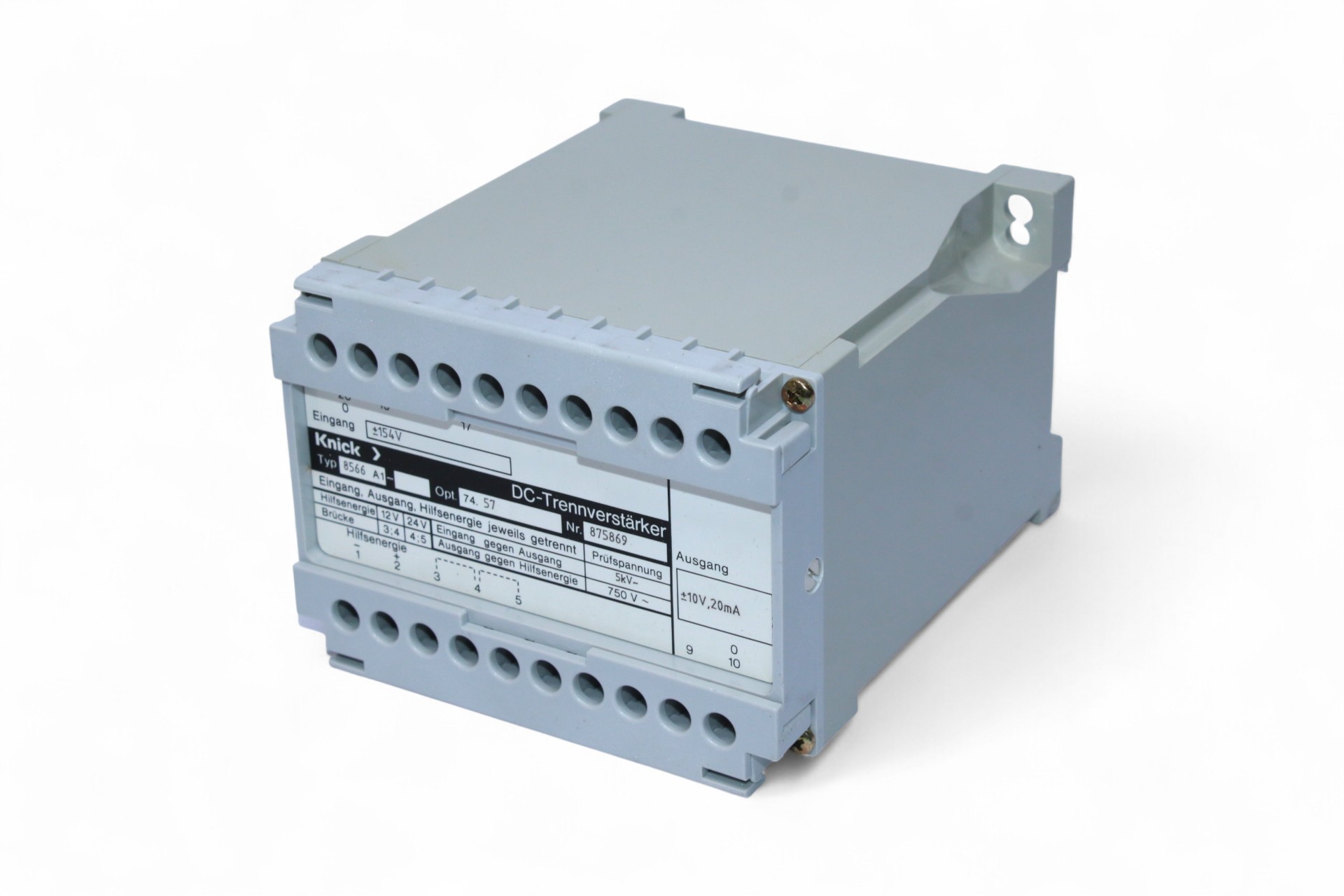 KNICK 8566A1 DC ISOLATION AMPLIFIER 875869