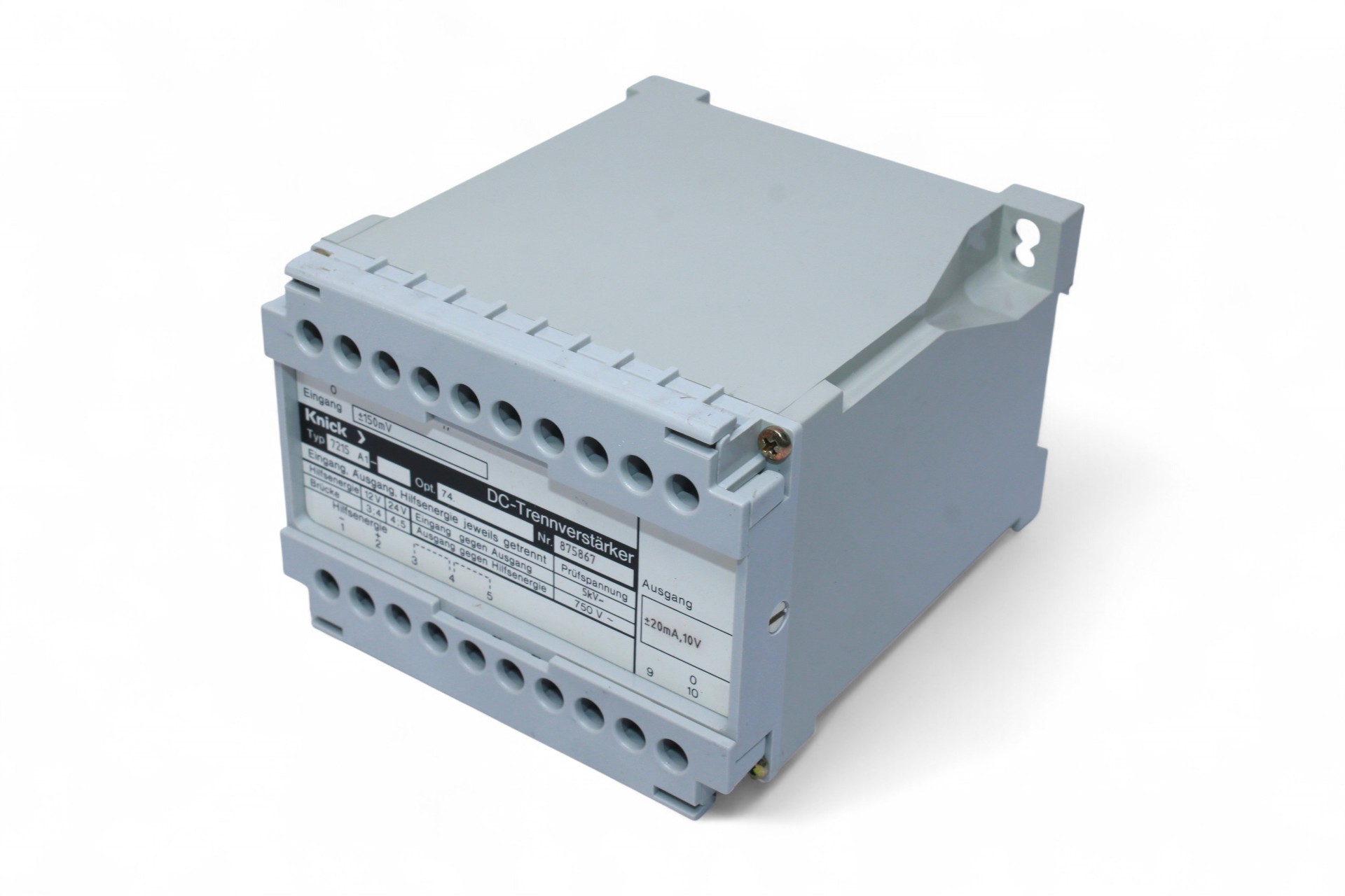 KNICK 7215A1 DC ISOLATION AMPLIFIER 875867