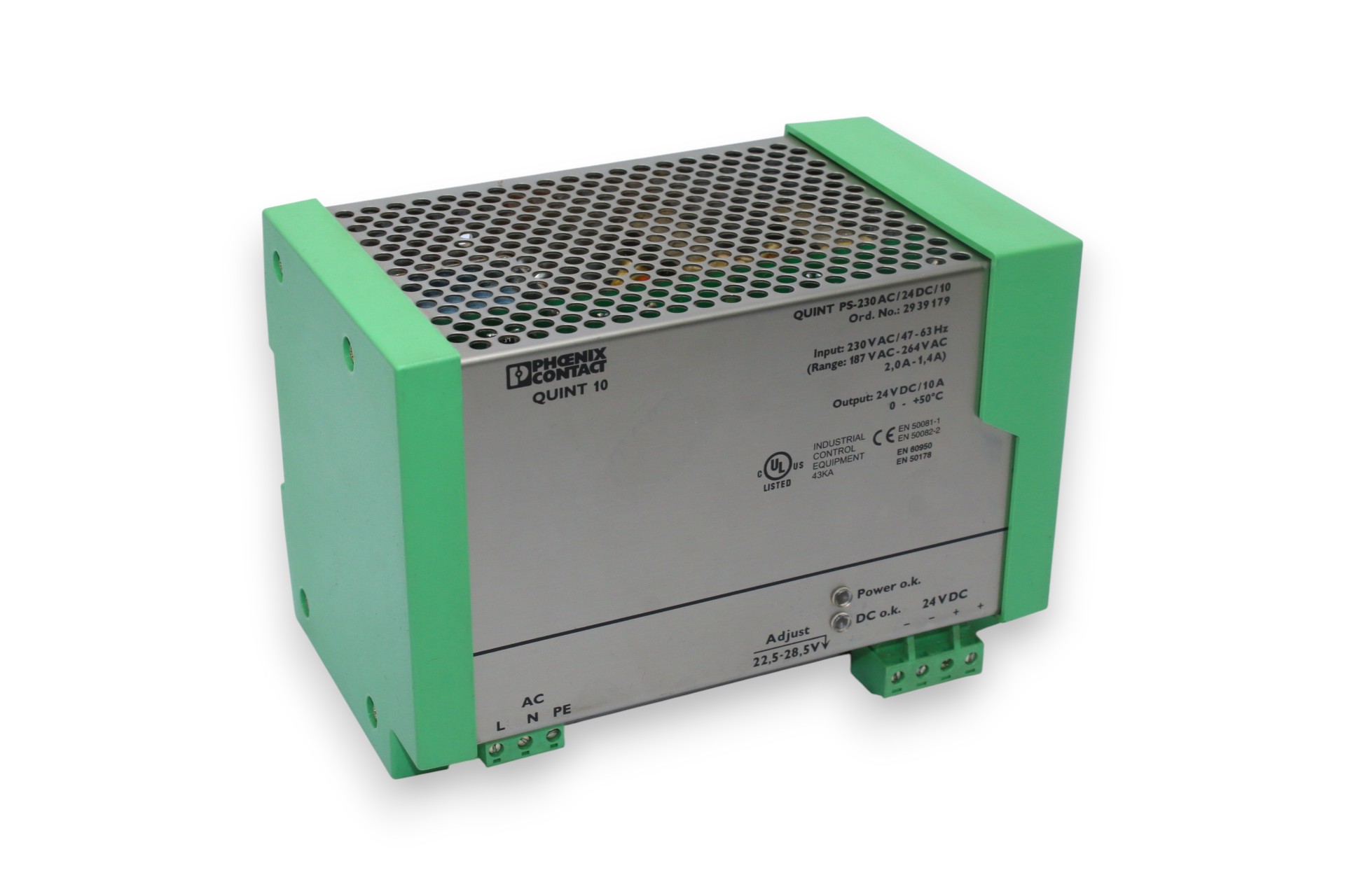 PHOENIX CONTACT QUINT-PS-230AC/24DC/10 POWER SUPPLY 2939179
