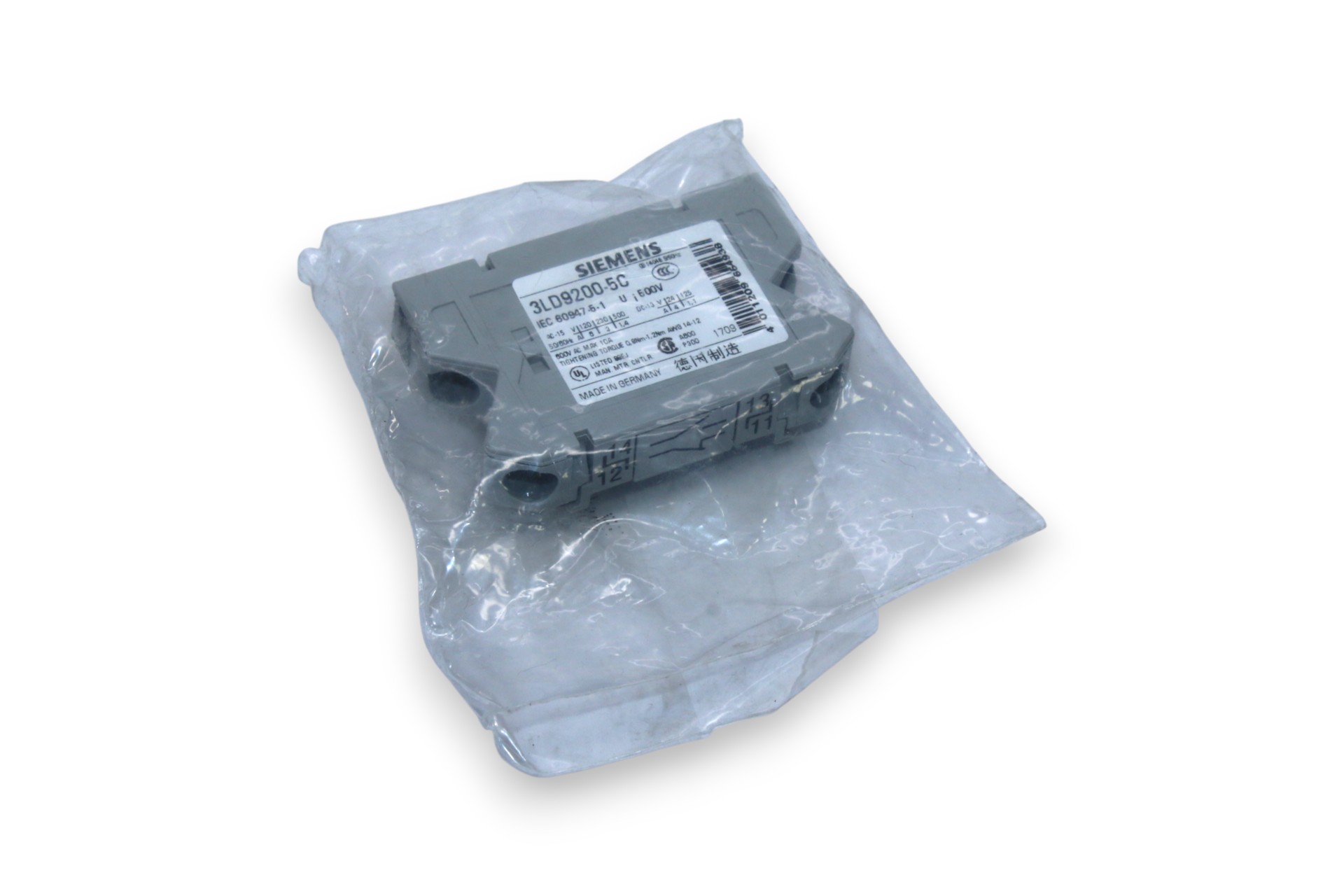 SIEMENS 3LD9200-5C AUXILIARY SWITCH