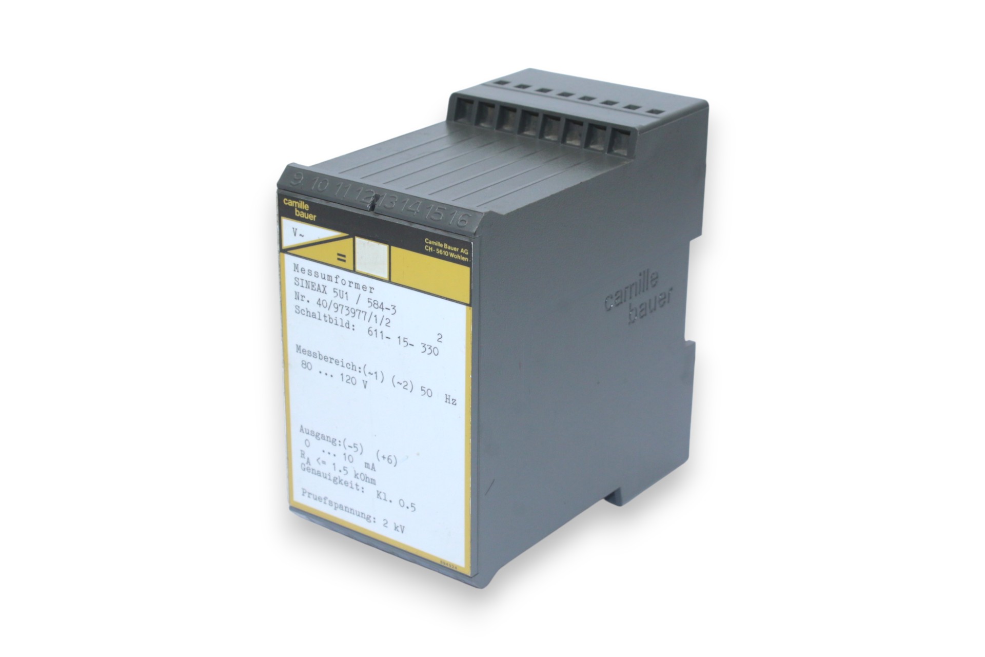 CAMILLE BAUER SINEAX 5U1/584-3 CONVERTER 40/973977/1/2