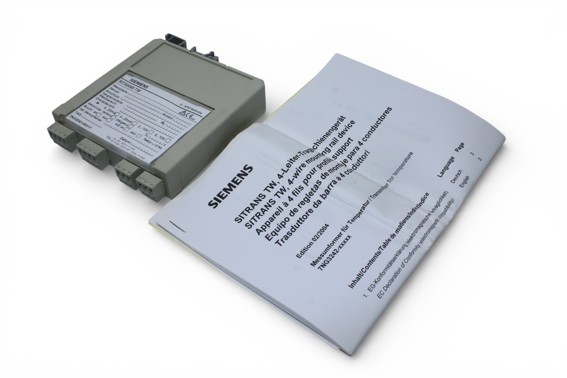 SIEMENS 7NG3242-0BA10 TEMPERATURE TRANSMITTER SITRANS TW